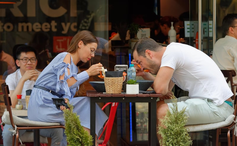 People Eating in a Restaurant